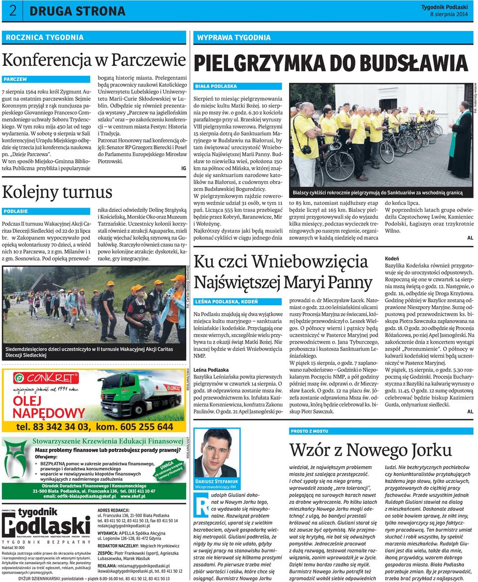 W sobotę 9 sierpnia w Sali konferencyjnej Urzędu Miejskiego odbędzie się trzecia już konferencja naukowa pn. Dzieje Parczewa.