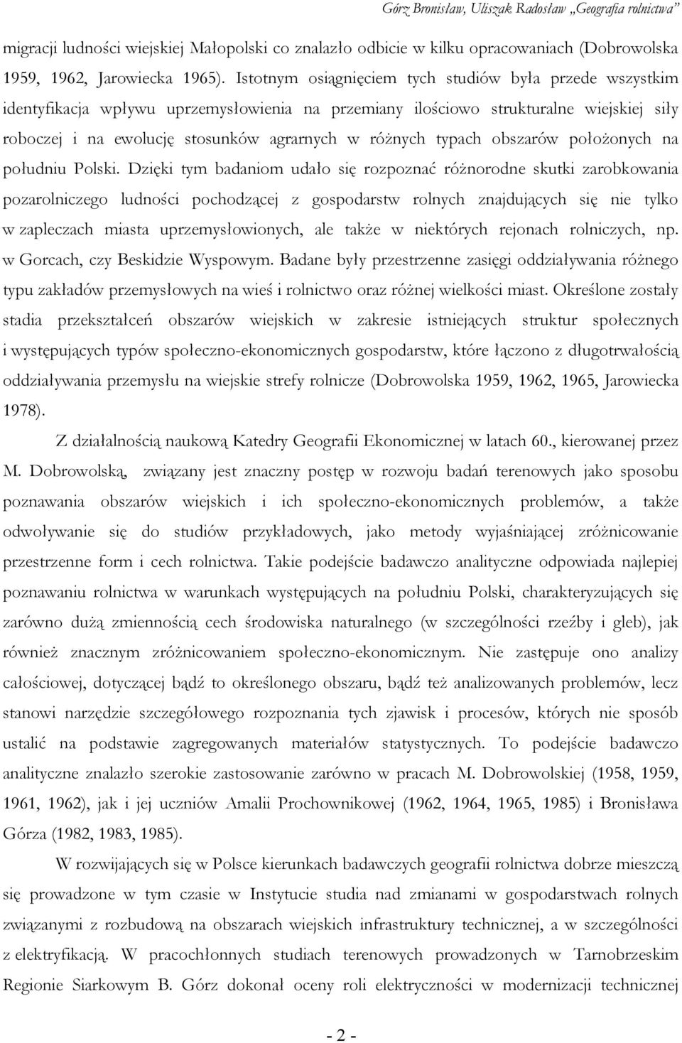 typach obszarów położonych na południu Polski.