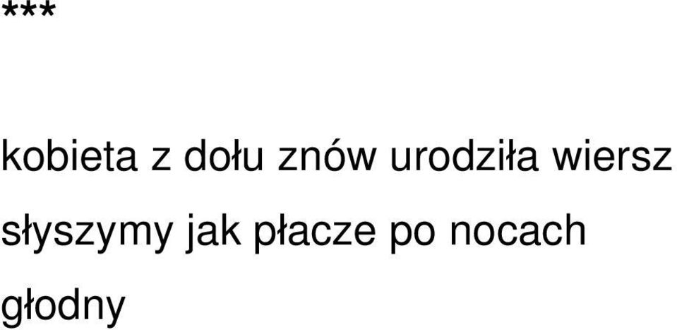 wiersz słyszymy