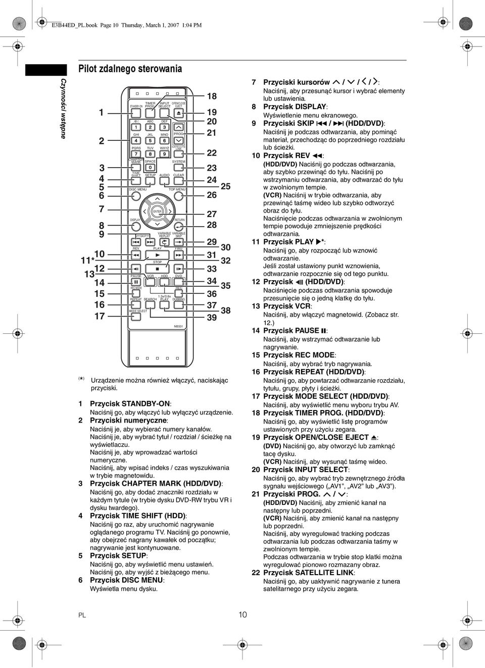 PQRS TUV WXYZ SATELLITE LINK DISC MENU DISAY REV SPACE SETUP AY STOP VARIABLE REAY PAUSE VCR REC MODE REPEAT SKIP MODE SELECT ENTER AUDIO SEARCH 1.3x/0.