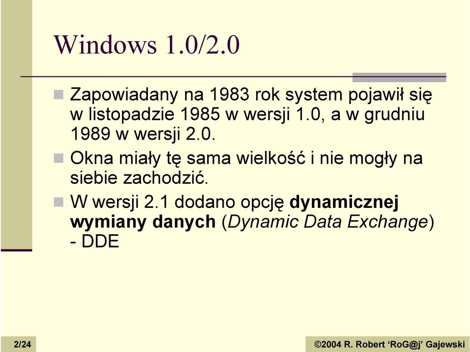 wersji 1.0,