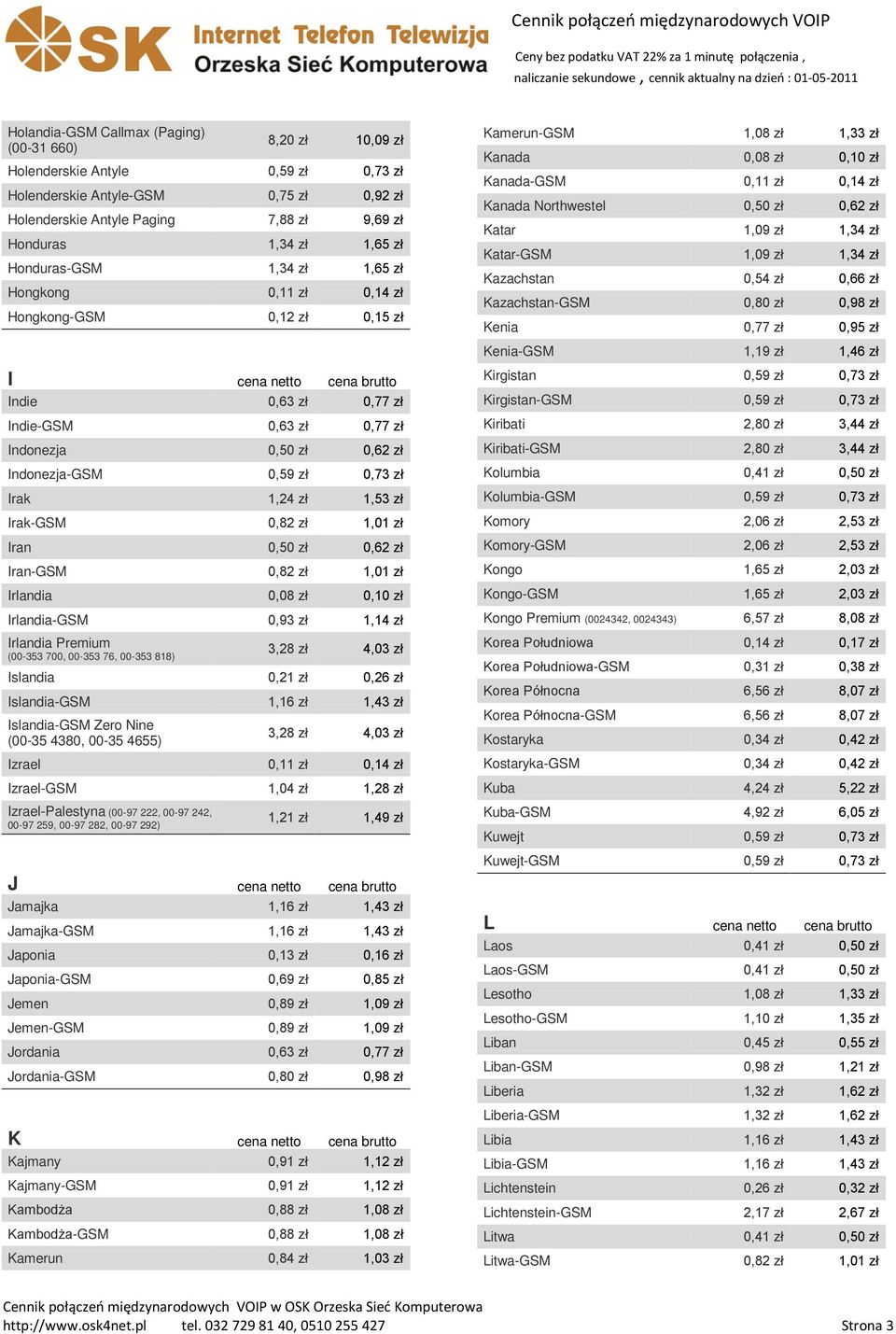 1,34 zł Katar- 1,09 zł 1,34 zł Kazachstan 0,54 zł 0,66 zł Kazachstan- 0,80 zł 0,98 zł Kenia 0,77 zł 0,95 zł Kenia- 1,19 zł 1,46 zł I cena netto cena brutto Indie 0,63 zł 0,77 zł Indie- 0,63 zł 0,77