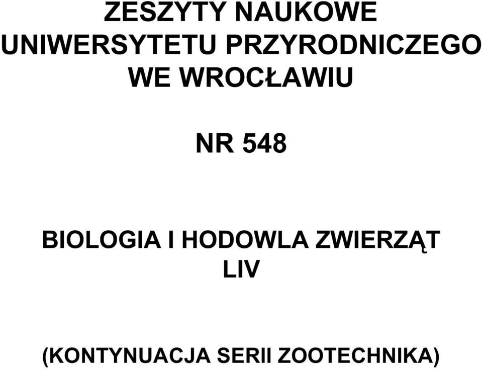548 BIOLOGIA I HODOWLA ZWIERZ T