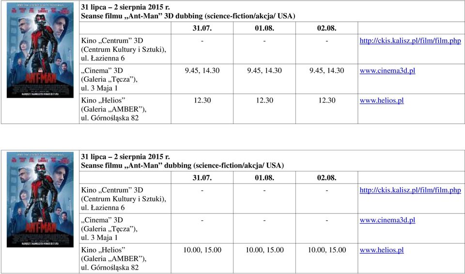cinema3d.pl 12.30 12.30 12.30 www.helios.