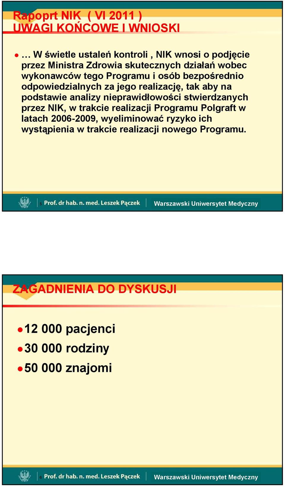 podstawie analizy nieprawidłowości stwierdzanych przez NIK, w trakcie realizacji Programu Polgraft w latach 2006-2009,