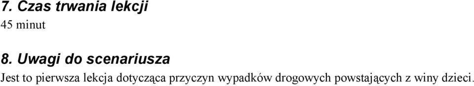 pierwsza lekcja dotycząca przyczyn