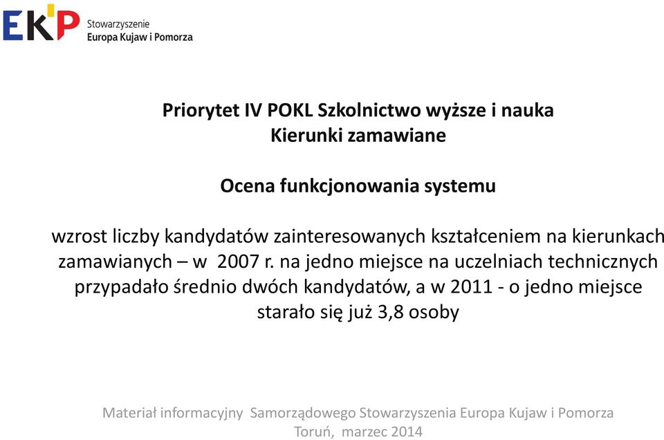 r. na jedno miejsce na uczelniach technicznych przypadało