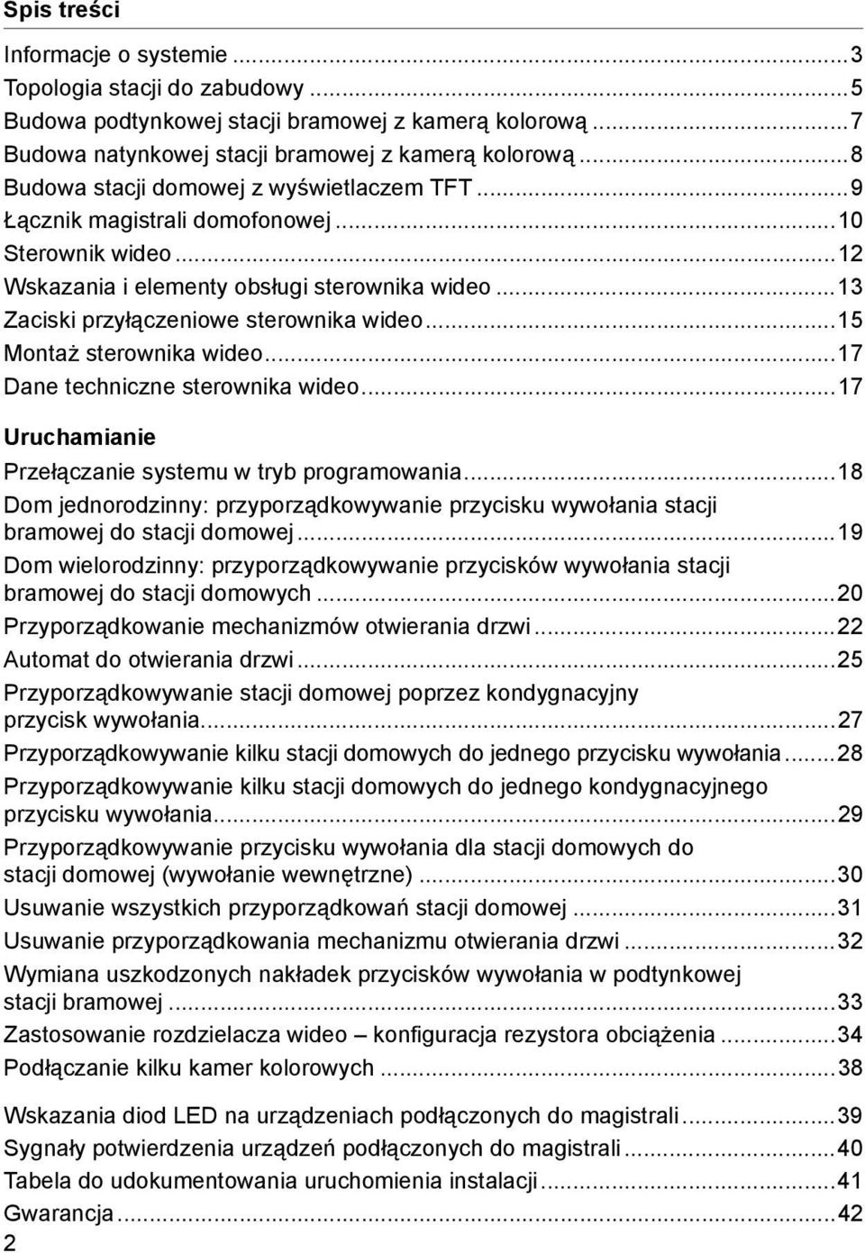 ..15 Montaż sterownika wideo...17 Dane techniczne sterownika wideo...17 Uruchamianie Przełączanie systemu w tryb programowania.