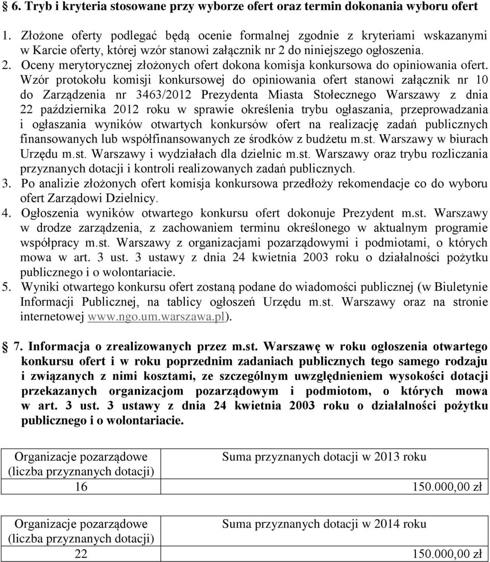 do niniejszego ogłoszenia. 2. Oceny merytorycznej złożonych ofert dokona komisja konkursowa do opiniowania ofert.