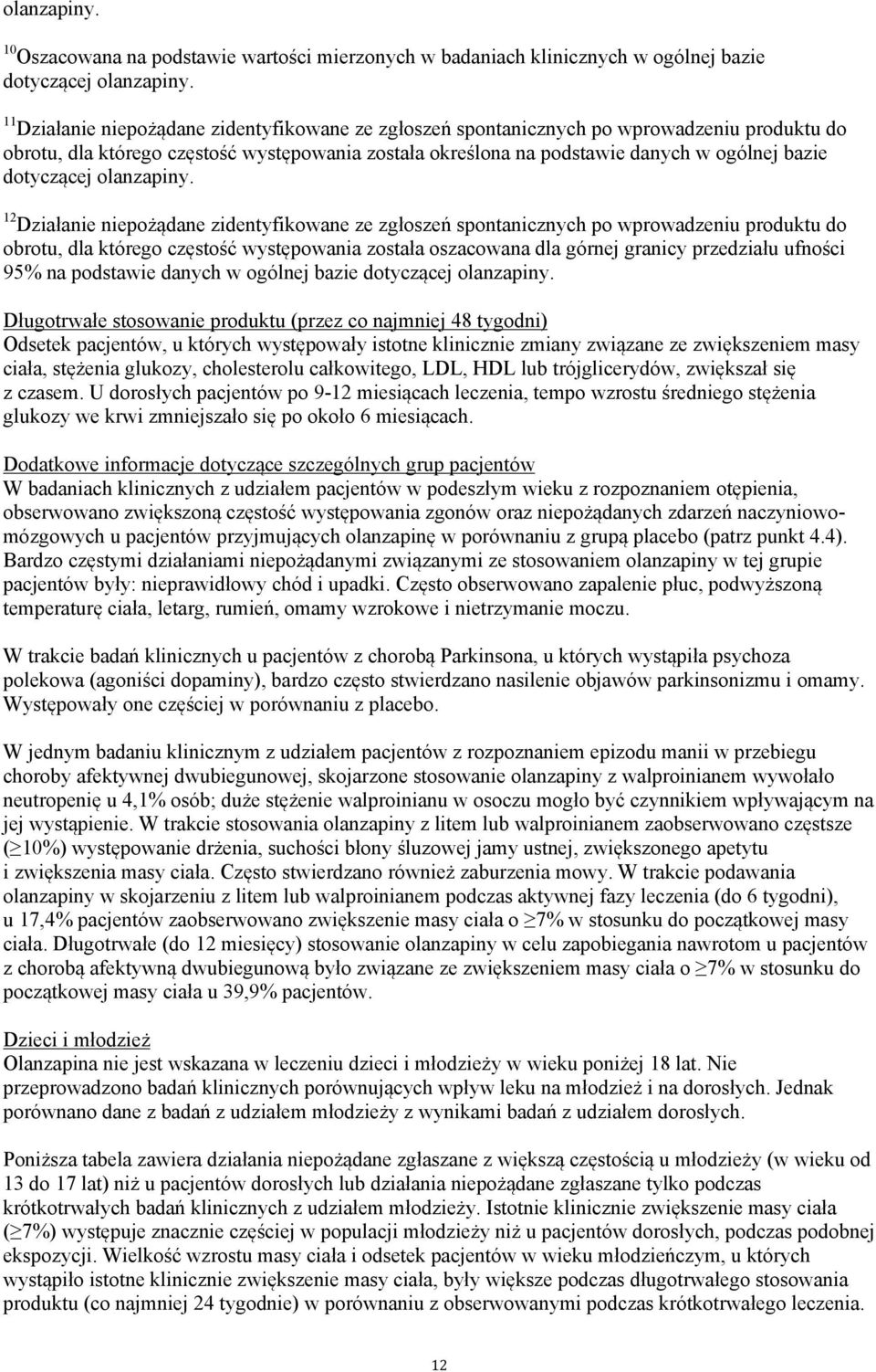 dotyczącej olanzapiny.