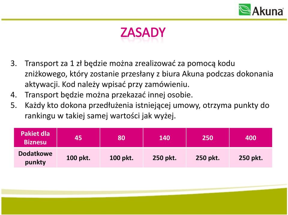 Transport będzie można przekazać innej osobie. 5.