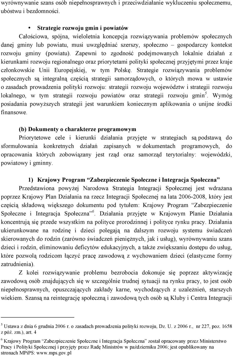 rozwoju gminy (powiatu).
