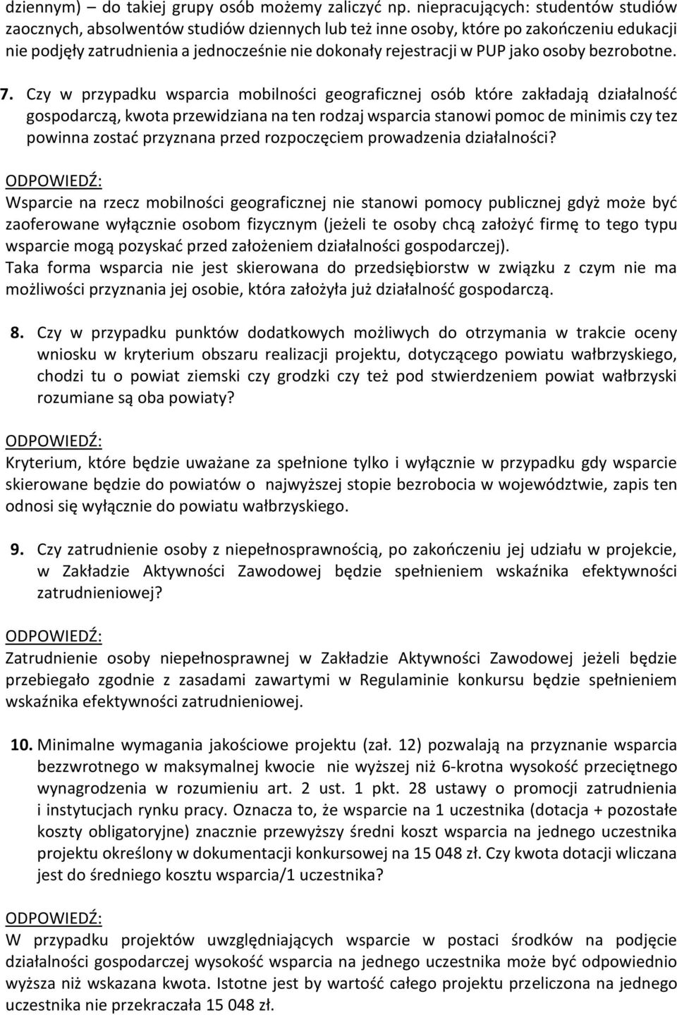 jako osoby bezrobotne. 7.