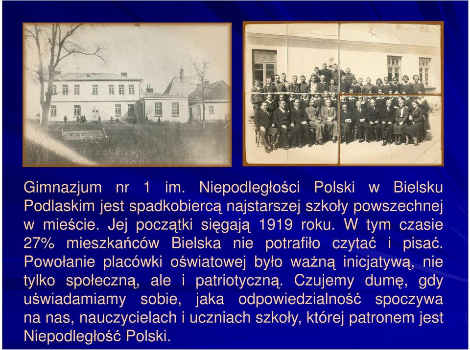 Jej początki sięgają 1919 roku. W tym czasie 27% mieszkańców Bielska nie potrafiło czytać i pisać.
