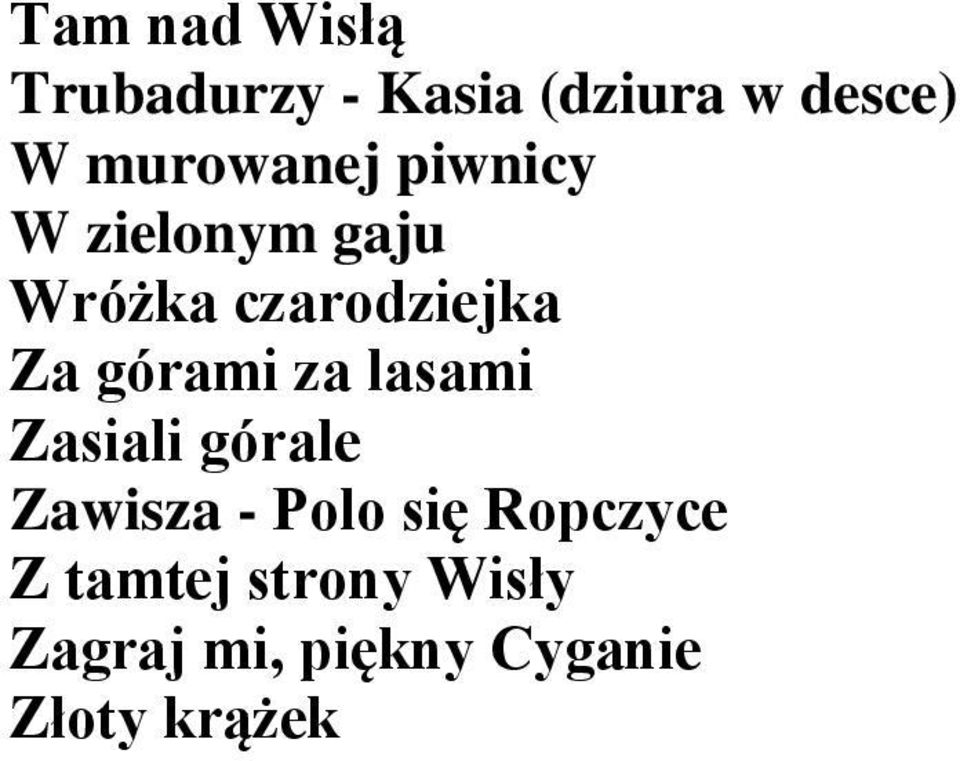 górami za lasami Zasiali górale Zawisza - Polo się