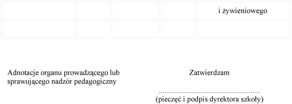 nadzór pedagogiczny Zatwierdzam.