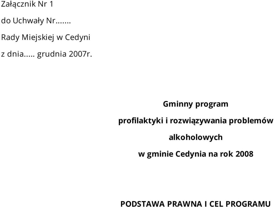 Gminny program profilaktyki i rozwiązywania