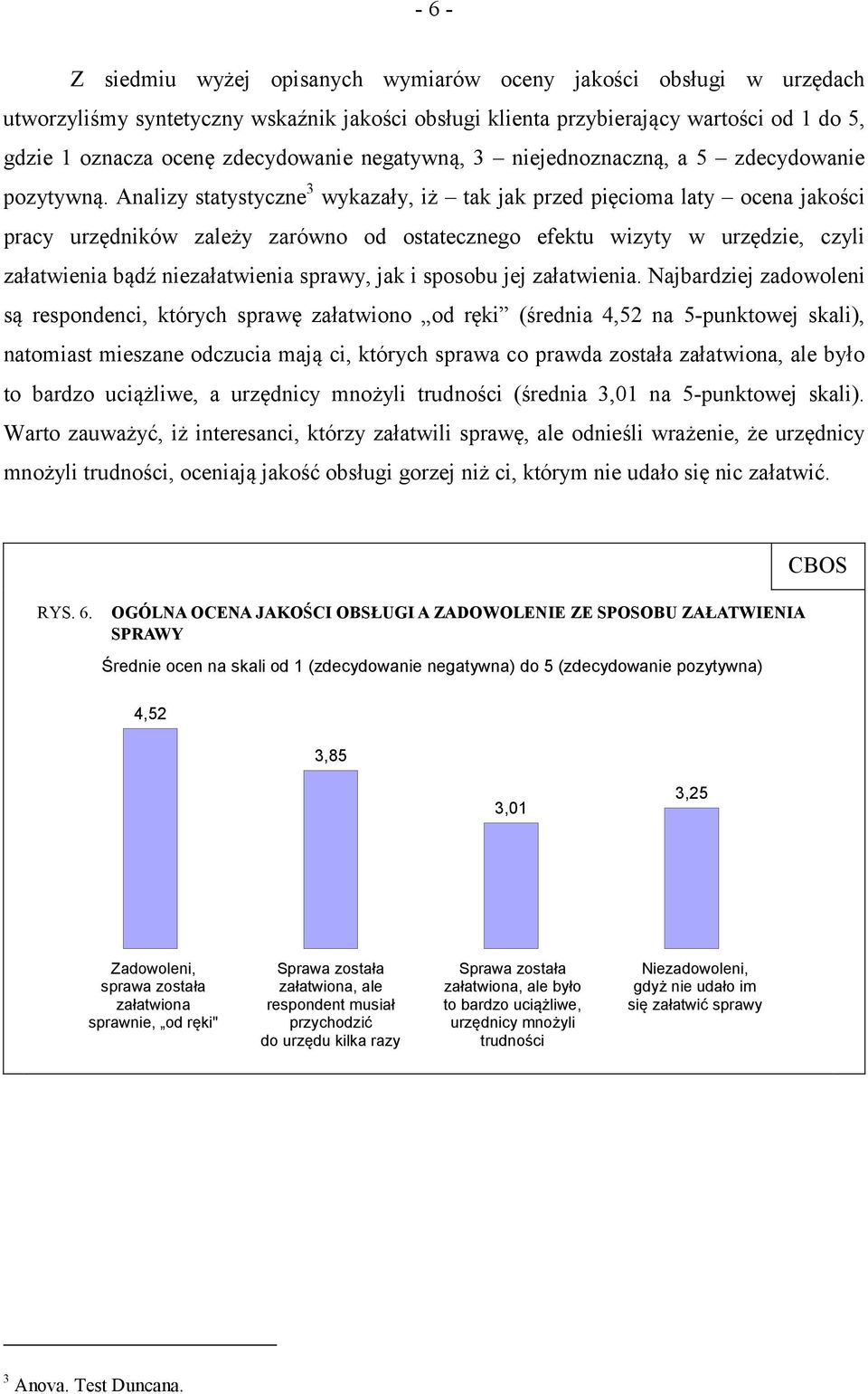 Analizy statystyczne 3 wykazały, iż tak jak przed pięcioma laty ocena jakości pracy urzędników zależy zarówno od ostatecznego efektu wizyty w urzędzie, czyli załatwienia bądź niezałatwienia sprawy,