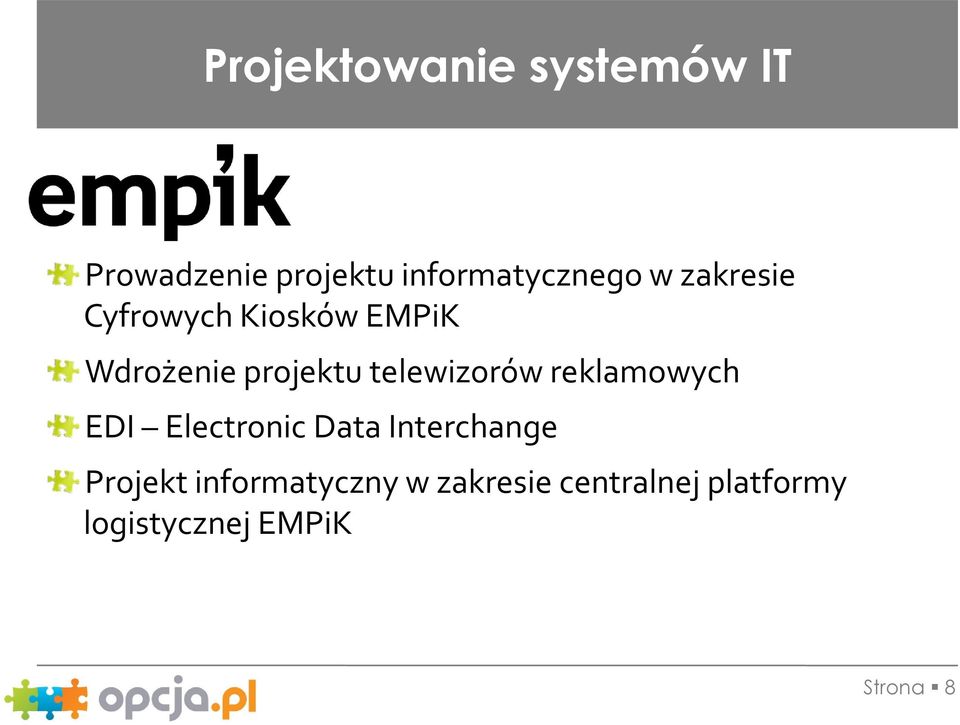 telewizorów reklamowych EDI Electronic Data Interchange Projekt