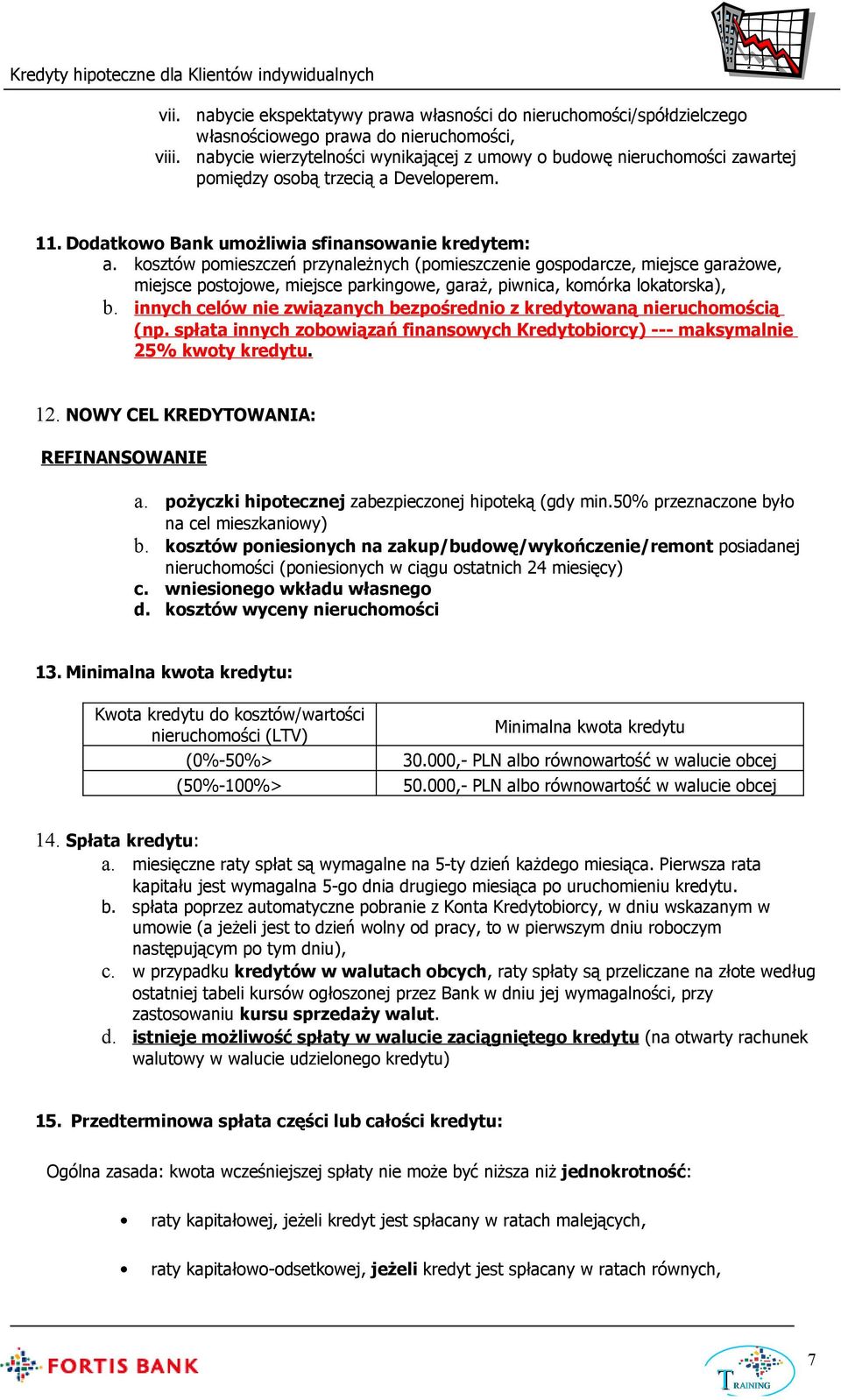 trzecią a Developerem. 11. Dodatkowo Bank umożliwia sfinansowanie kredytem: a.