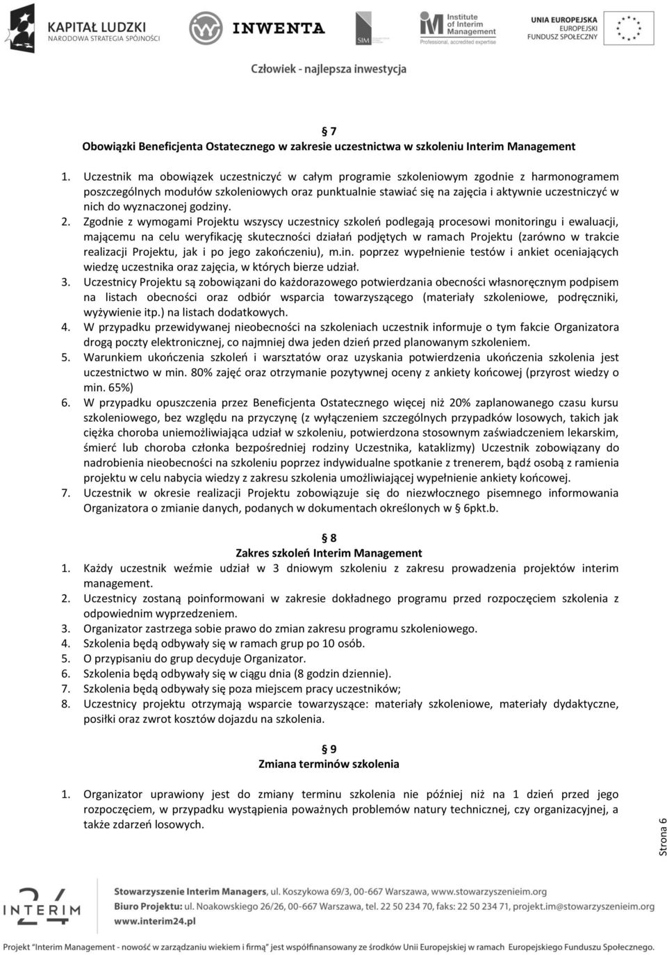 do wyznaczonej godziny. 2.