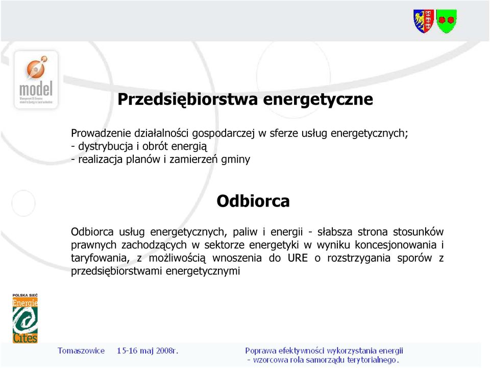 paliw i energii - słabsza strona stosunków prawnych zachodzących w sektorze energetyki w wyniku