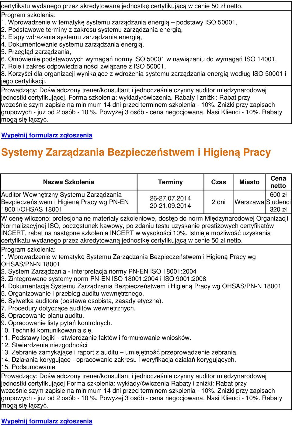 Omówienie podstawowych wymagań normy ISO 50001 w nawiązaniu do wymagań ISO 14001, 7. Role i zakres odpowiedzialności związane z ISO 50001, 8.