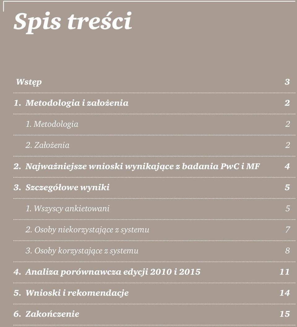 Wszyscy ankietowani 5 2. Osoby niekorzystające z systemu 7 3.