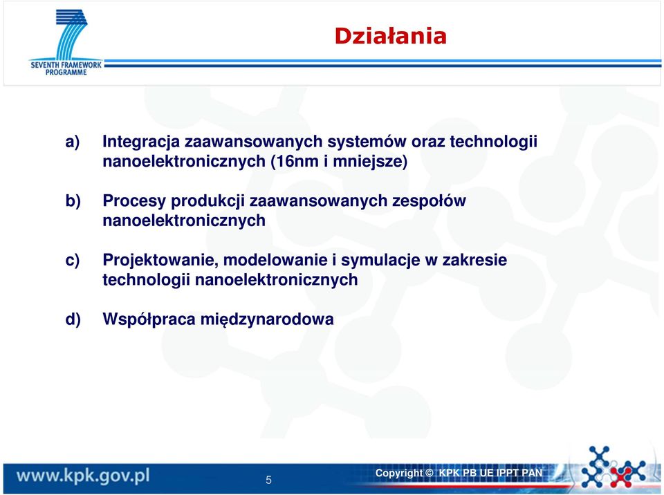 zaawansowanych zespołów nanoelektronicznych c) Projektowanie,