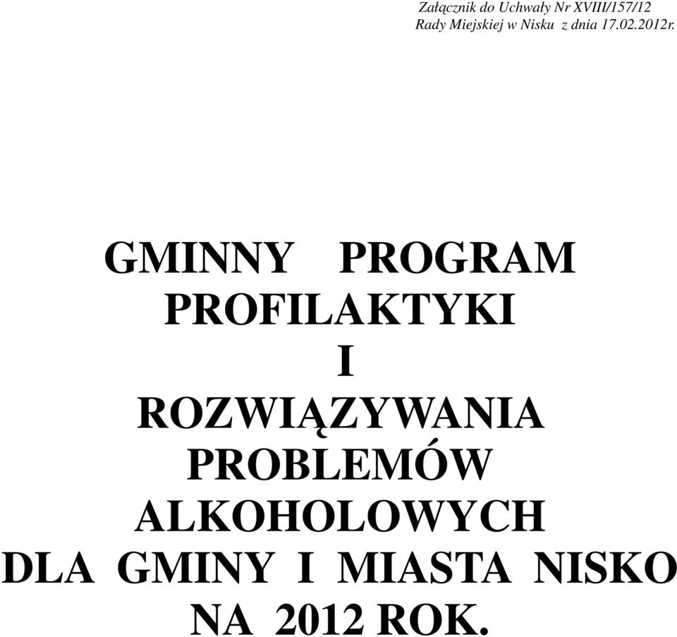 GMINNY PROGRAM PROFILAKTYKI I ROZWIĄZYWANIA
