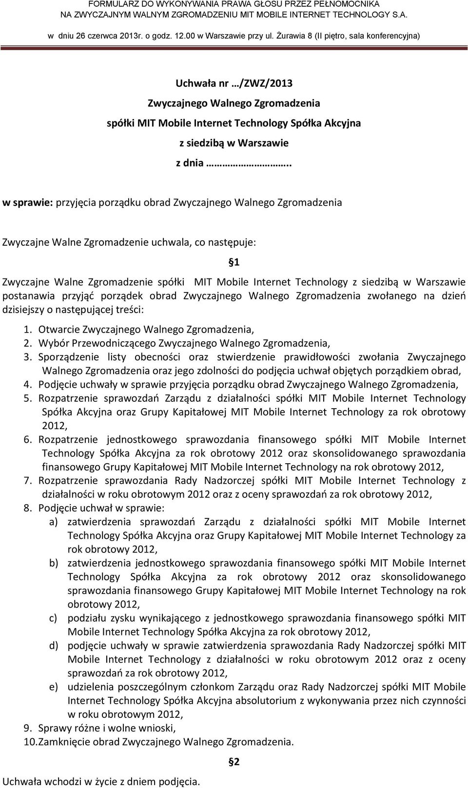 Podjęcie uchwały w sprawie przyjęcia porządku obrad, 5.