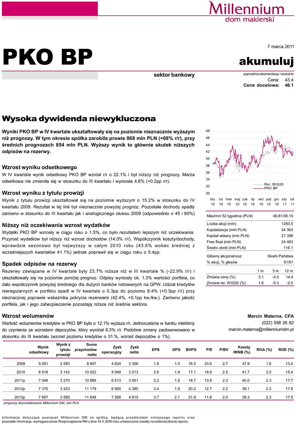 W tym okresie spó³ka zarobi³a prawie 868 mln PLN (+68% r/r), przy œrednich prognozach 854 mln PLN. Wy szy wynik to g³ównie skutek ni szych odpisów na rezerwy.