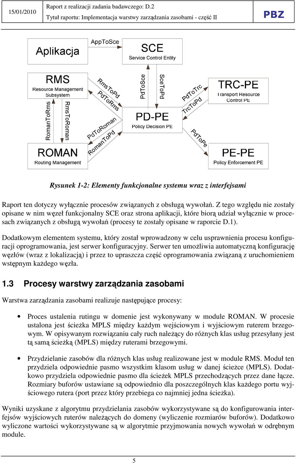 Z tego względu nie zostały opisane w nim węzeł funkcjonalny SCE oraz strona aplikacji, które biorą udział wyłącznie w procesach związanych z obsługą wywołań (procesy te zostały opisane w raporcie D.