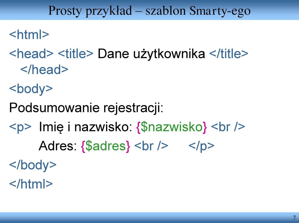 Podsumowanie rejestracji: <p> Imię i nazwisko: