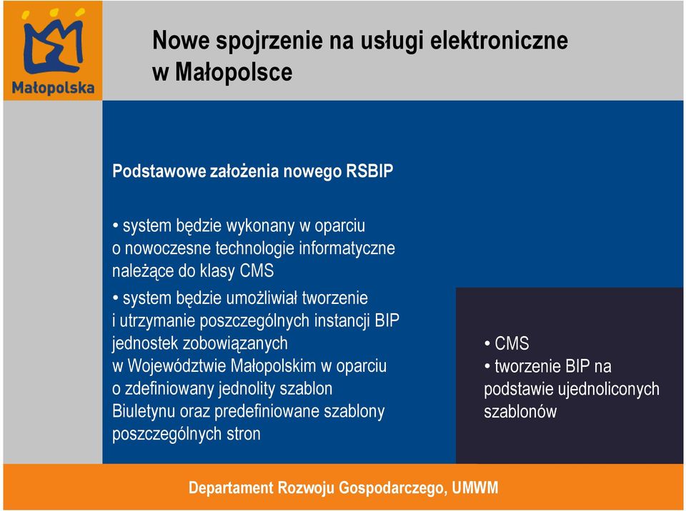 instancji BIP jednostek zobowiązanych w Województwie Małopolskim w oparciu o zdefiniowany jednolity