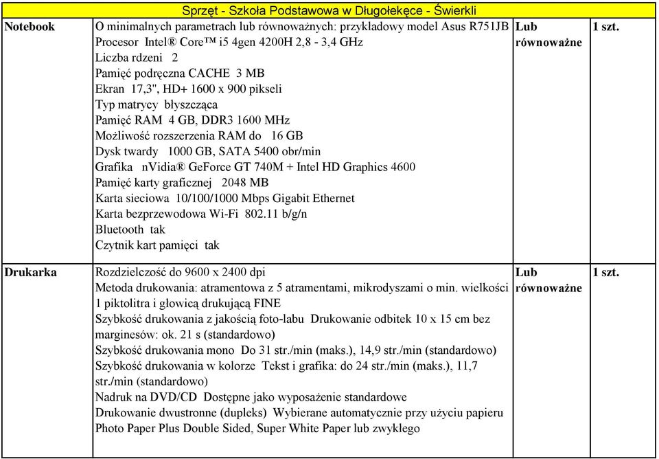 obr/min Grafika nvidia GeForce GT 740M + Intel HD Graphics 4600 Pamięć karty graficznej 2048 MB Karta sieciowa 10/100/1000 Mbps Gigabit Ethernet Karta bezprzewodowa Wi-Fi 802.