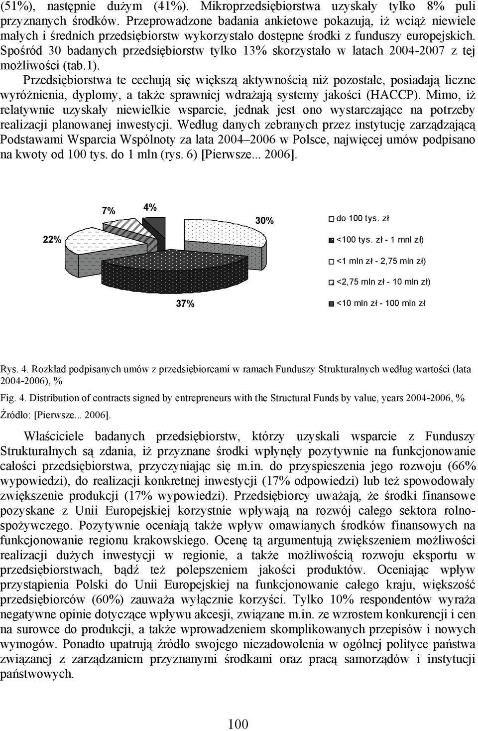 Spośród 30 badanych przedsiębiorstw tylko 13% skorzystało w latach 2004-2007 z tej możliwości (tab.1).
