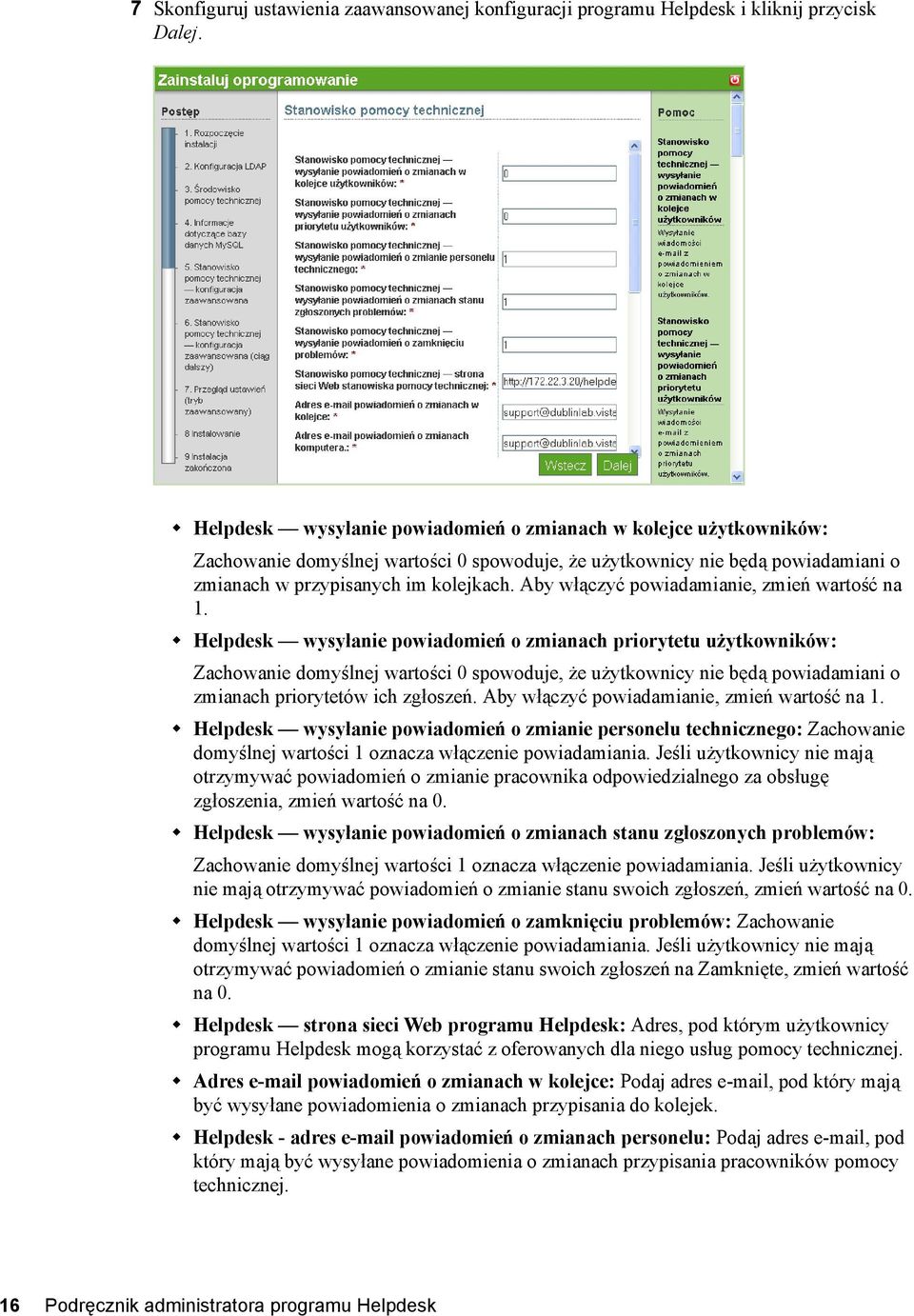 Aby włączyć powiadamianie, zmień wartość na 1.