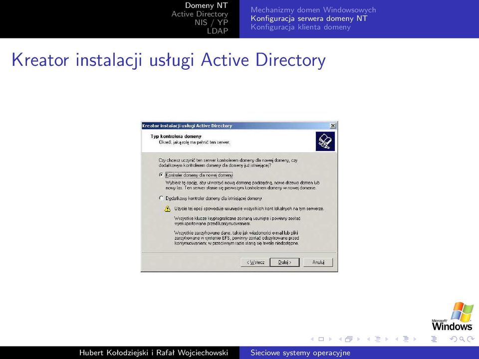 serwera domeny NT