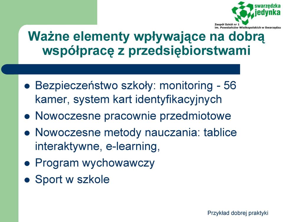 identyfikacyjnych Nowoczesne pracownie przedmiotowe Nowoczesne