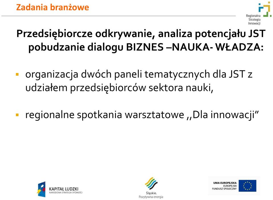 organizacja dwóch paneli tematycznych dla JST z udziałem