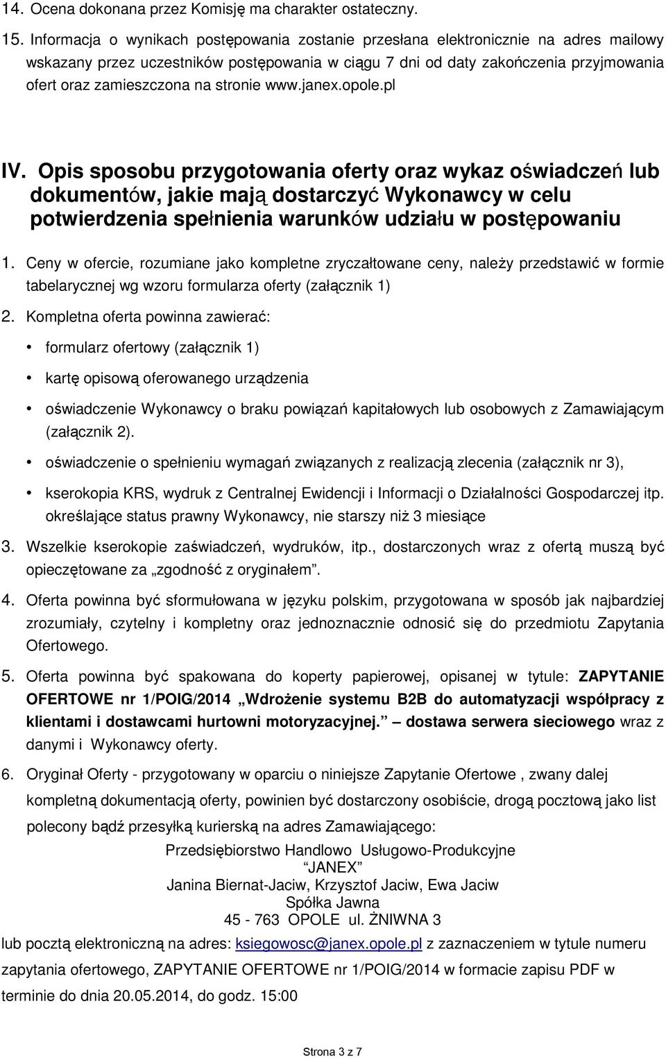 stronie www.janex.opole.pl IV.