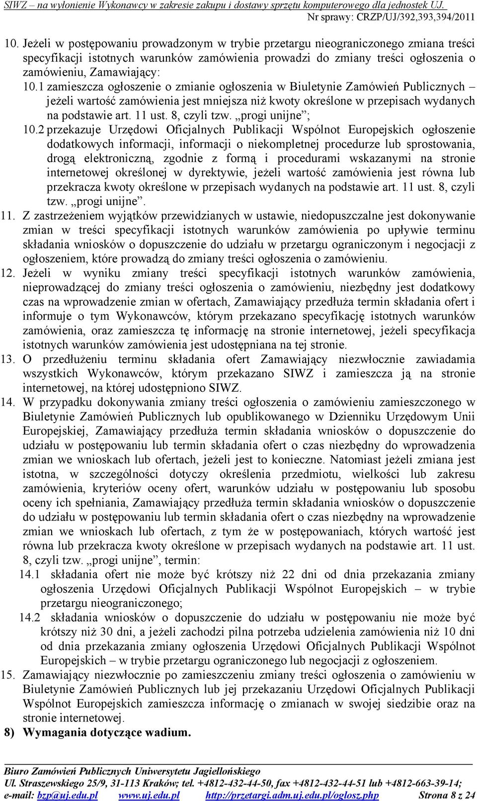 progi unijne ; 10.