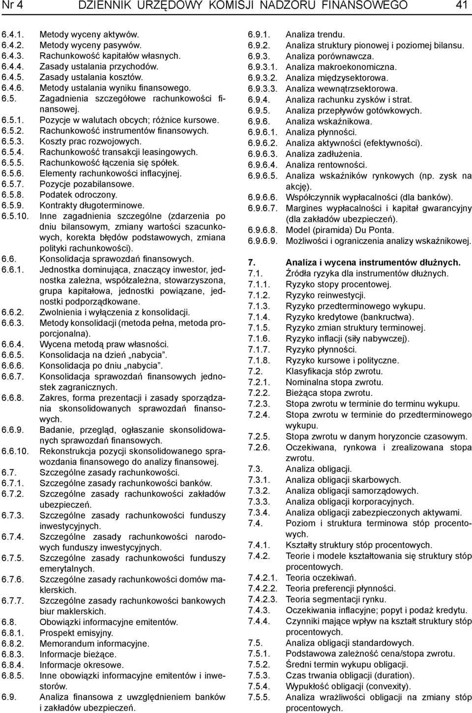 Rachunkowość instrumentów fi nansowych. 6.5.3. Koszty prac rozwojowych. 6.5.4. Rachunkowość transakcji leasingowych. 6.5.5. Rachunkowość łączenia się spółek. 6.5.6. Elementy rachunkowości infl acyjnej.