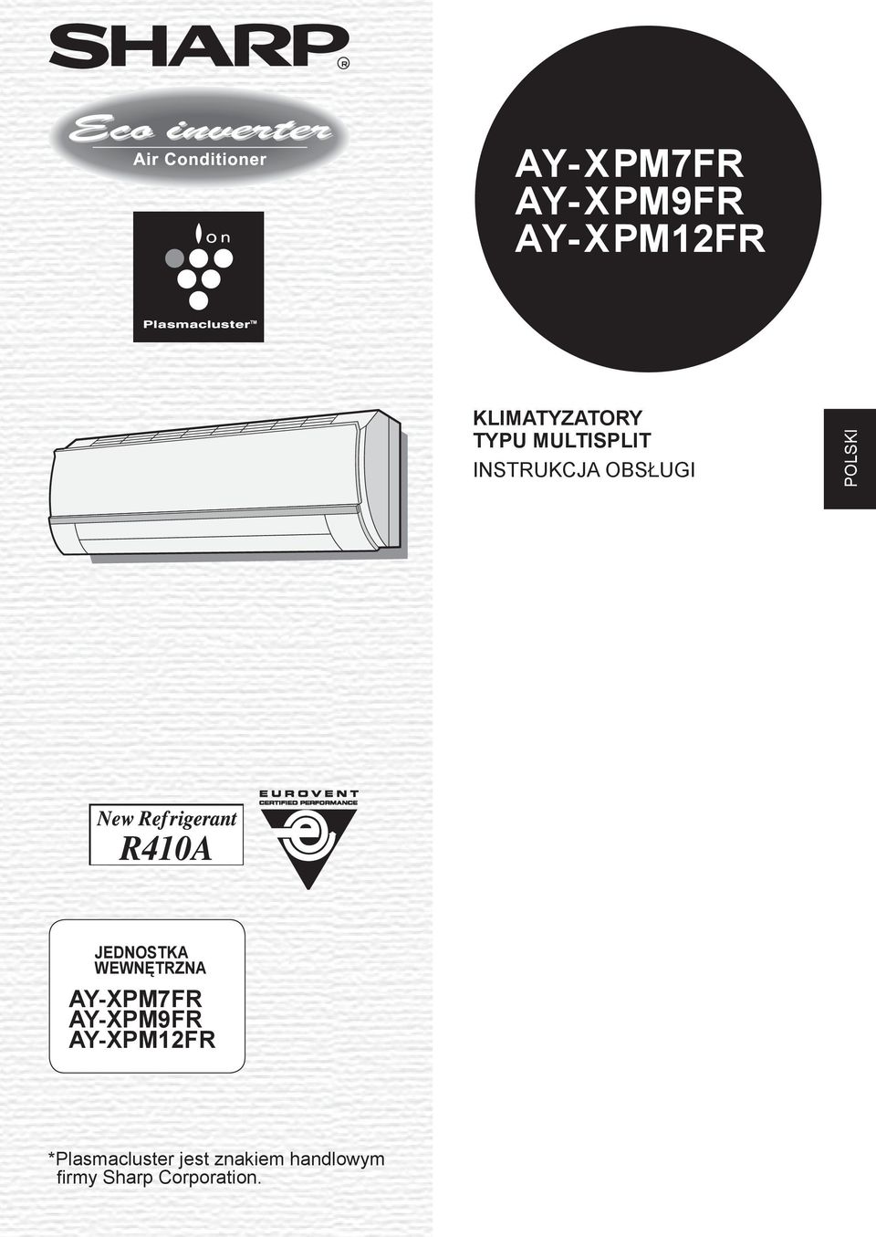 POLSKI JEDNOSTKA WEWNĘTRZNA AY-XPM7FR AY-XPM9FR AY-XPMFR
