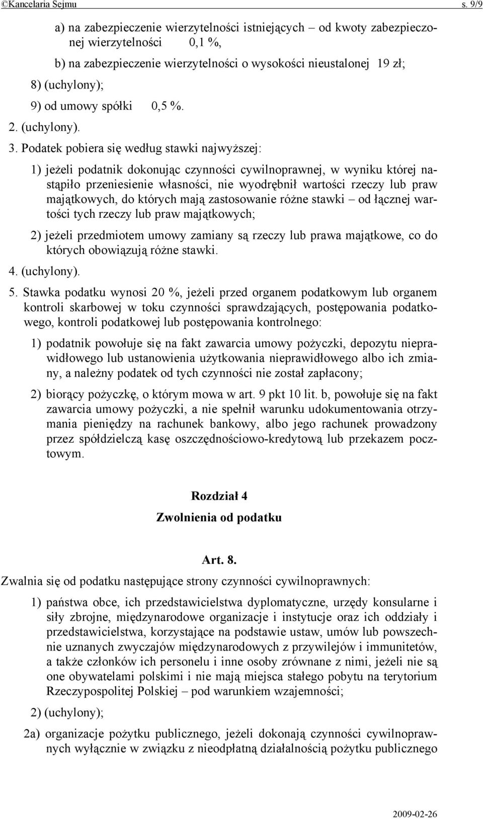 spółki 0,5 %. 2. (uchylony). 3.