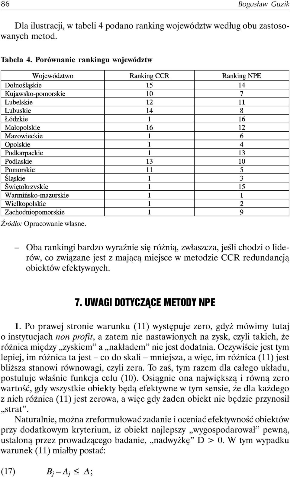 Po prawej stronie warunku (11) występuje zero, gdyż mówimy tutaj o instytucjach non profit, a zatem nie nastawionych na zysk, czyli takich, że różnica między zyskiem a nakładem nie jest dodatnia.