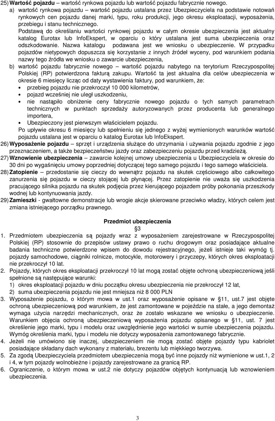 przebiegu i stanu technicznego.