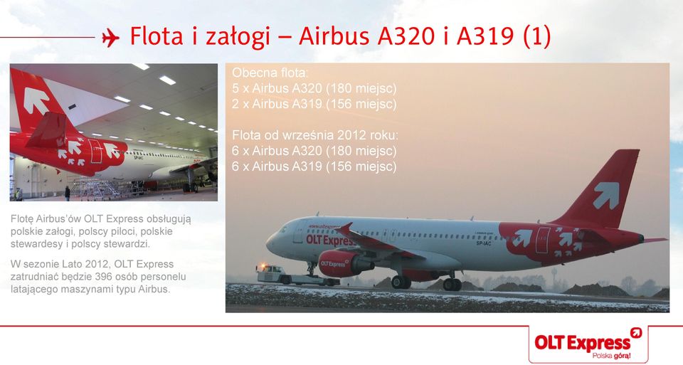 Airbus ów OLT Express obsługują polskie załogi, polscy piloci, polskie stewardesy i polscy stewardzi.
