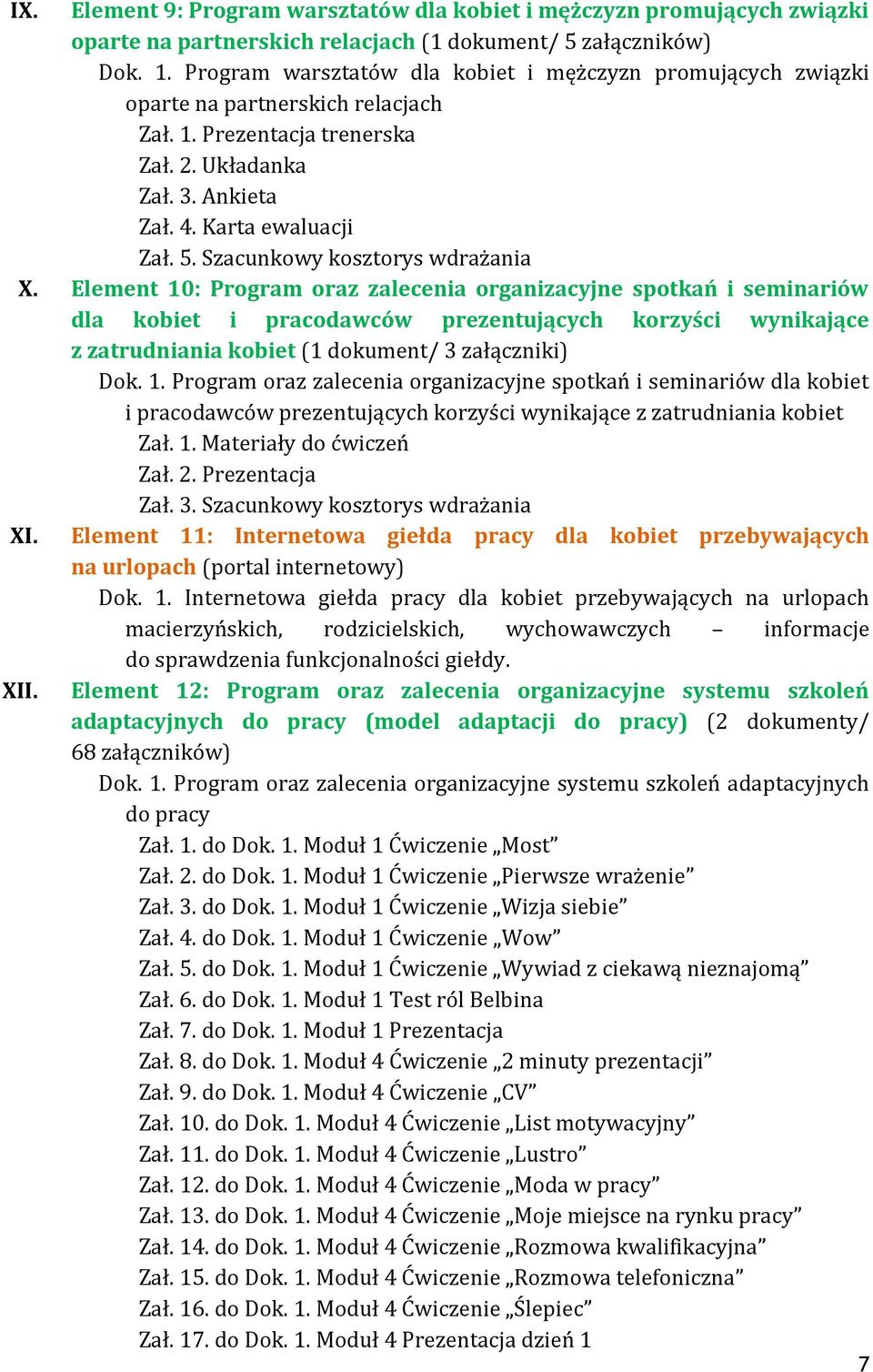 Szacunkowy kosztorys wdrażania X.